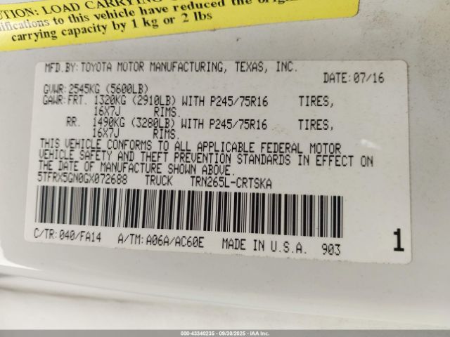 Toyota Tacoma Sr Image 13