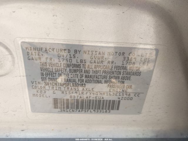 Nissan Versa 1.6 S Image 4