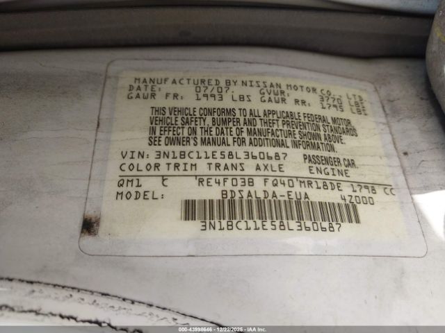 Nissan Versa 1.8s Image 10