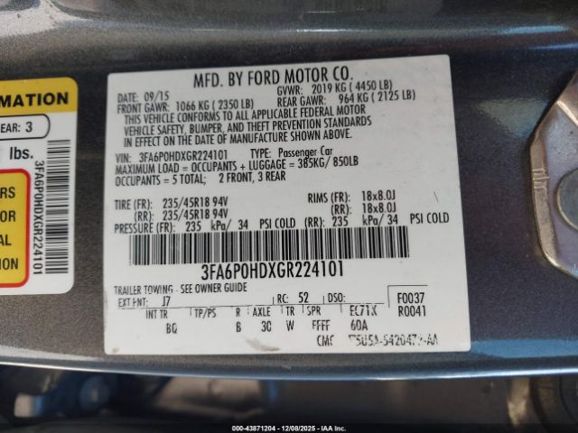 Ford Fusion Se Image 12